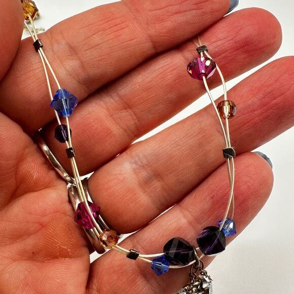 16" Swarovski crystal beads on wire,  with 925 stamped clasp necklace! - Picture 5 of 14